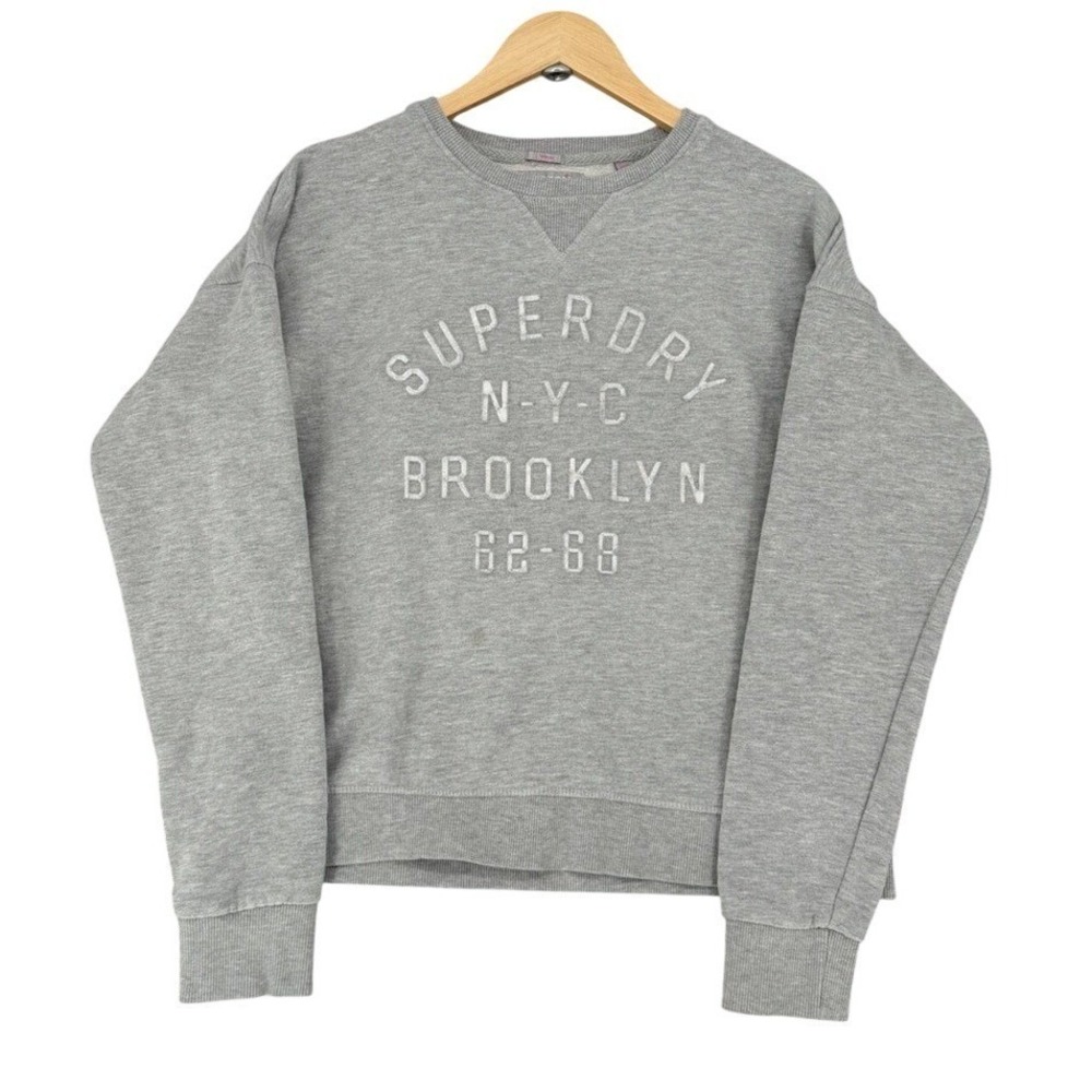 Superdry NYC Brooklyn 62-68 Sweatshirt Gray Graphic Pullover G20010XP Mens M‎